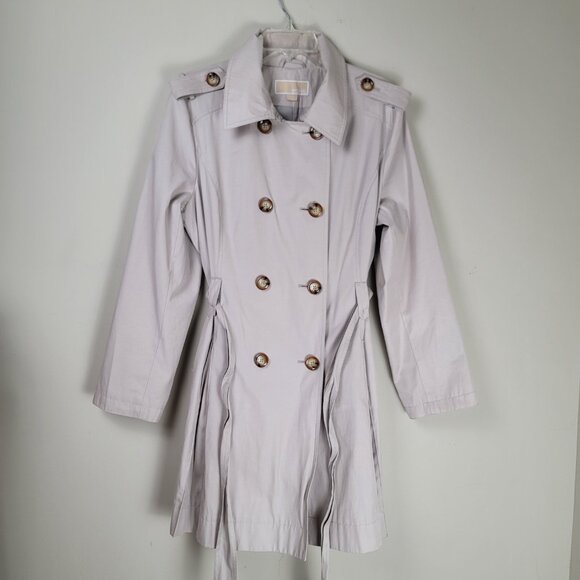 MICHAEL Michael Kors Double Breasted Trench Coat Classic Designer Outerwear - Picture 2 of 13